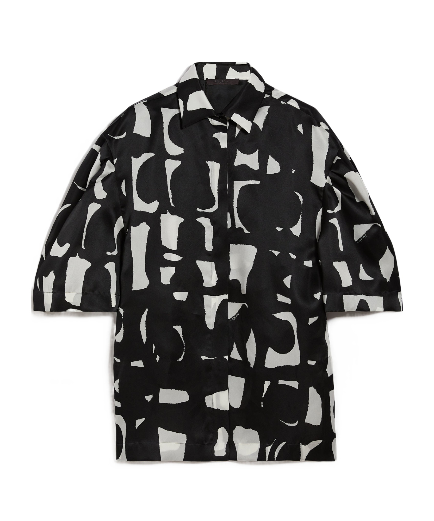 Max Mara Printed Short-sleeved Shirt In Black