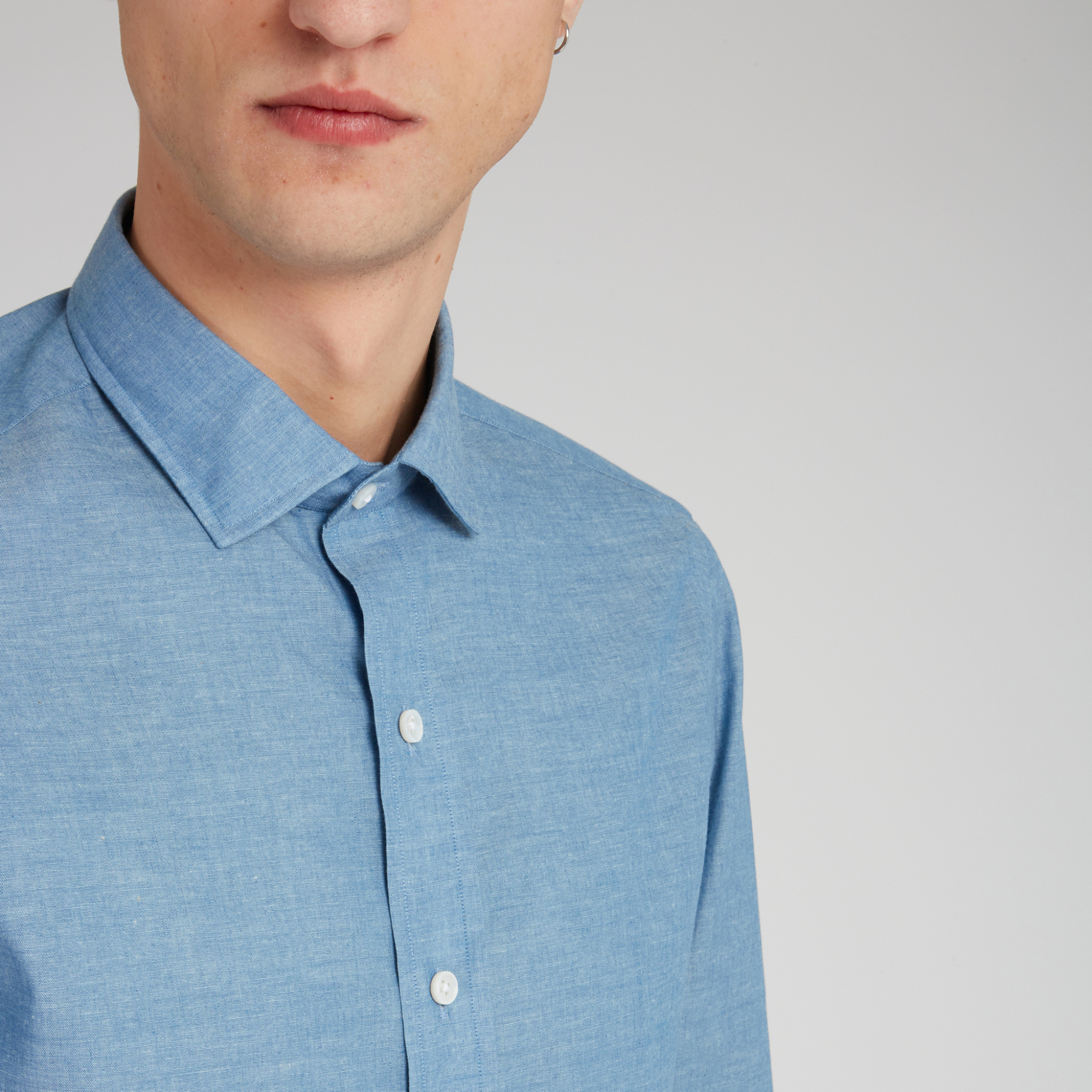 Salvatore Piccolo Button-up Long-sleeved Shirt In Blue