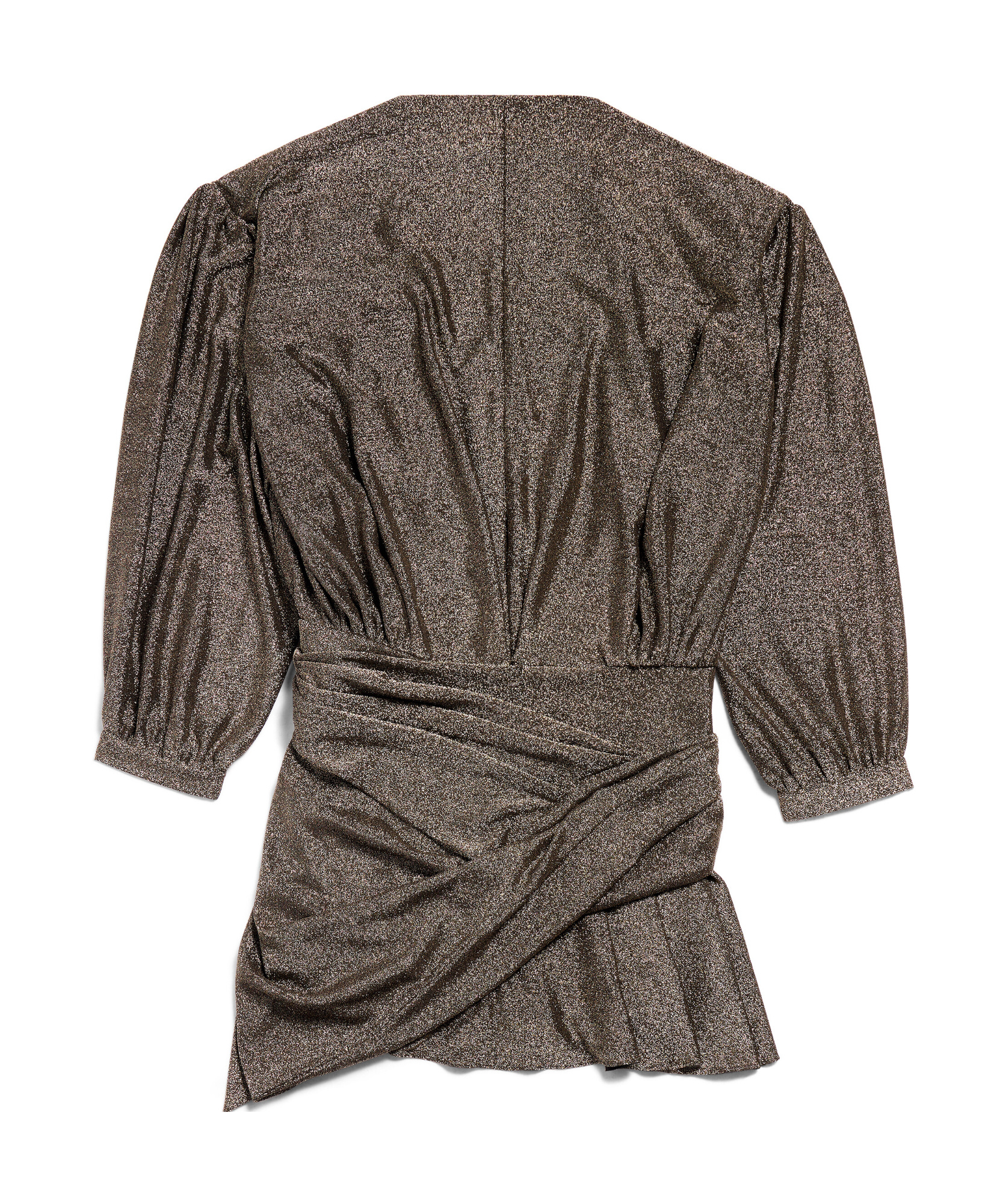 Balenciaga Draped Glittered Mini Dress In Brown