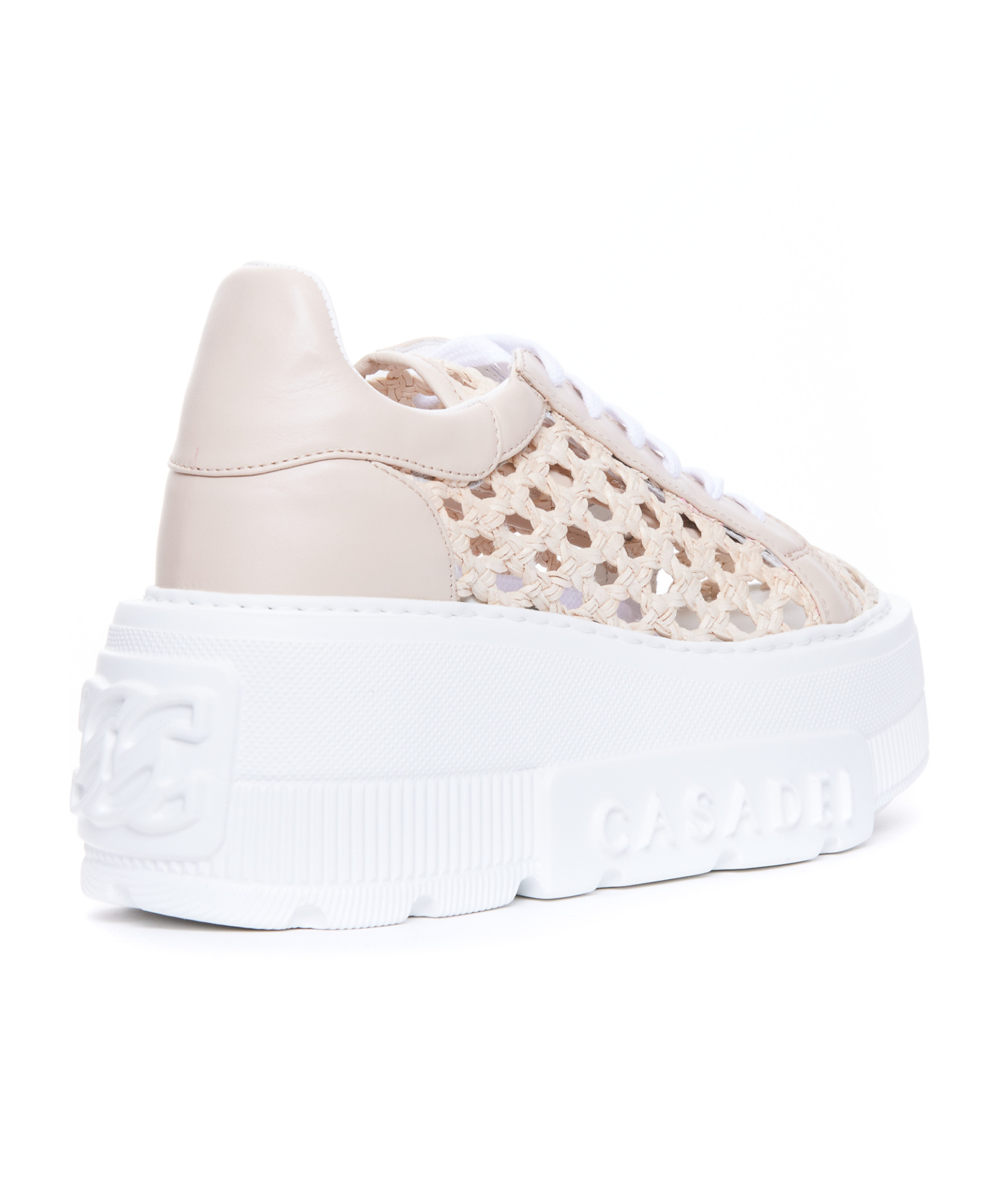 Casadei Round-head Platform Sneakers In White