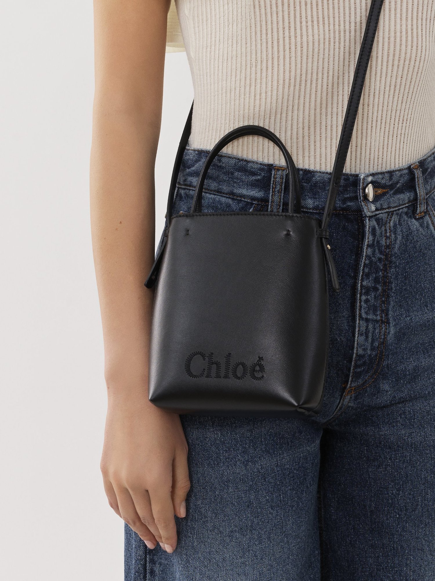 CHLOÉ SENSE STITCHED LOGO MINI BAG