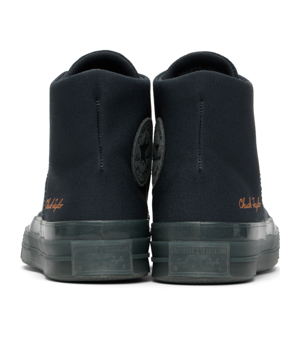 Converse Logo Patch High Upper Board Shoes In Black