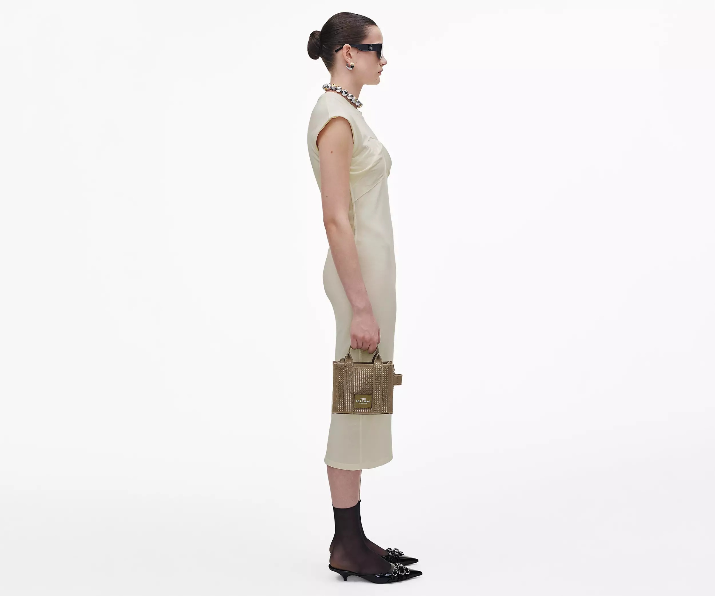 Marc Jacobs Embellished Mini Tote Bag In Brown