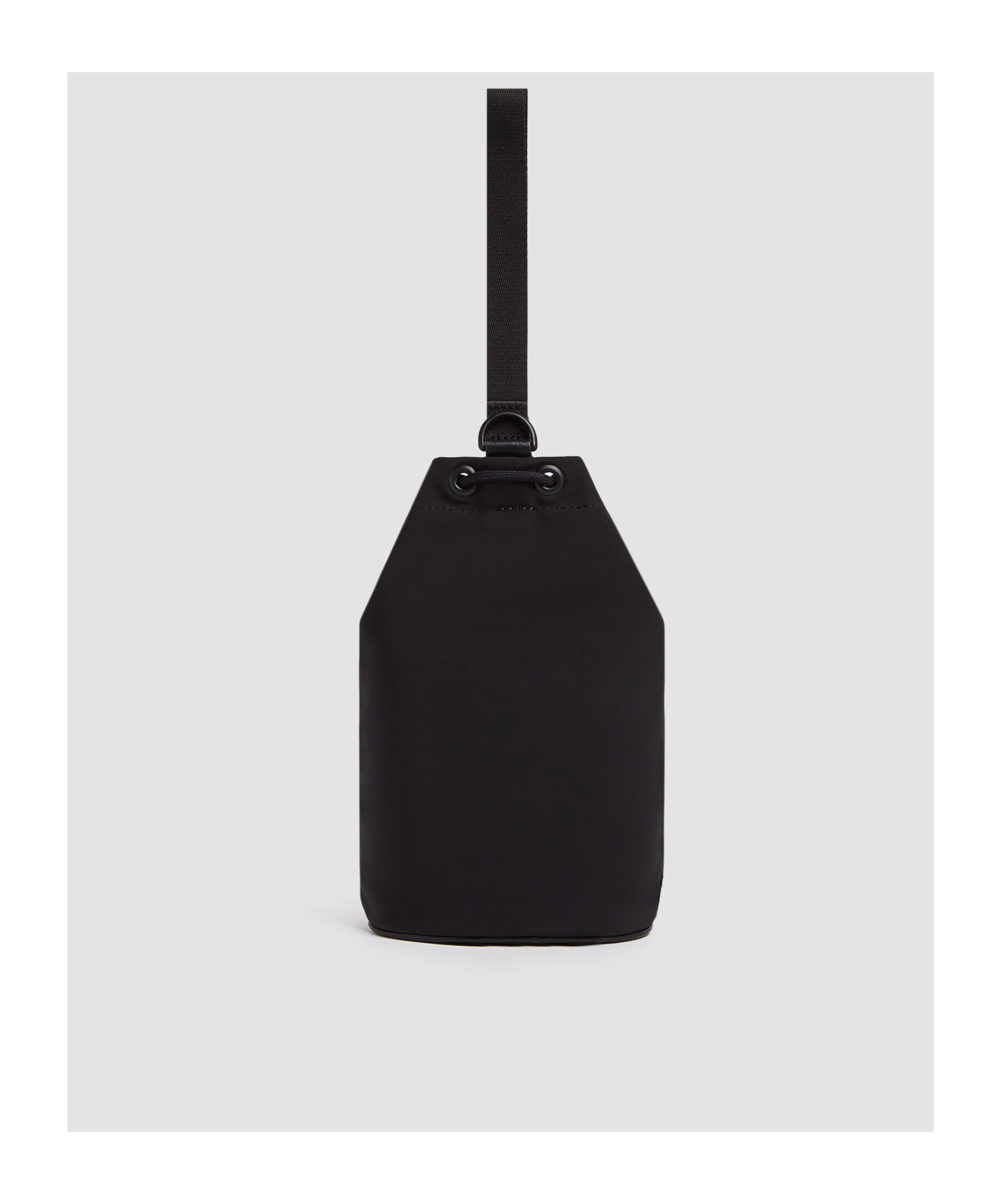 Moncler Mini Logo-patch Bucket Bag In Black
