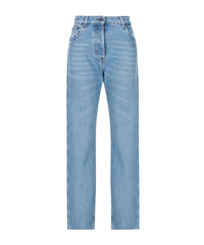 PRADA PRADA LOGO PLAQUE STRAIGHT LEG JEANS