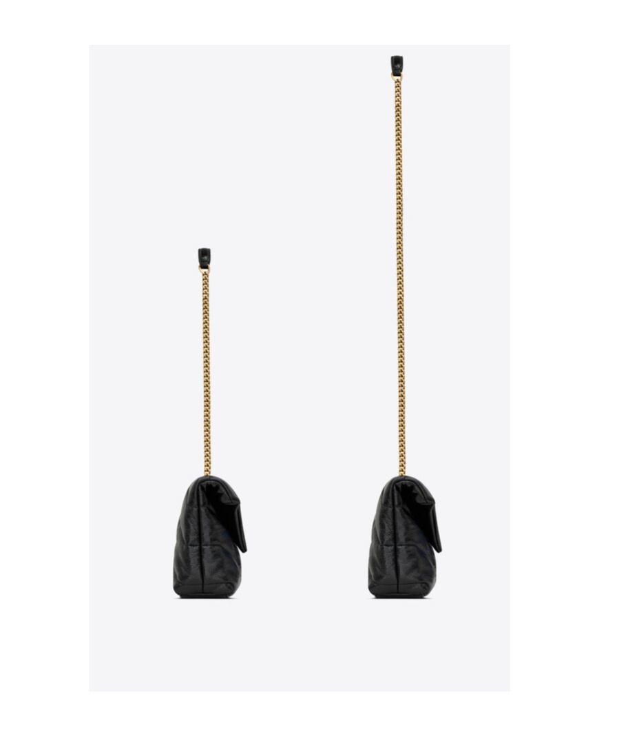 Saint Laurent Toy Puffer Leather Shoulder Bag In Black