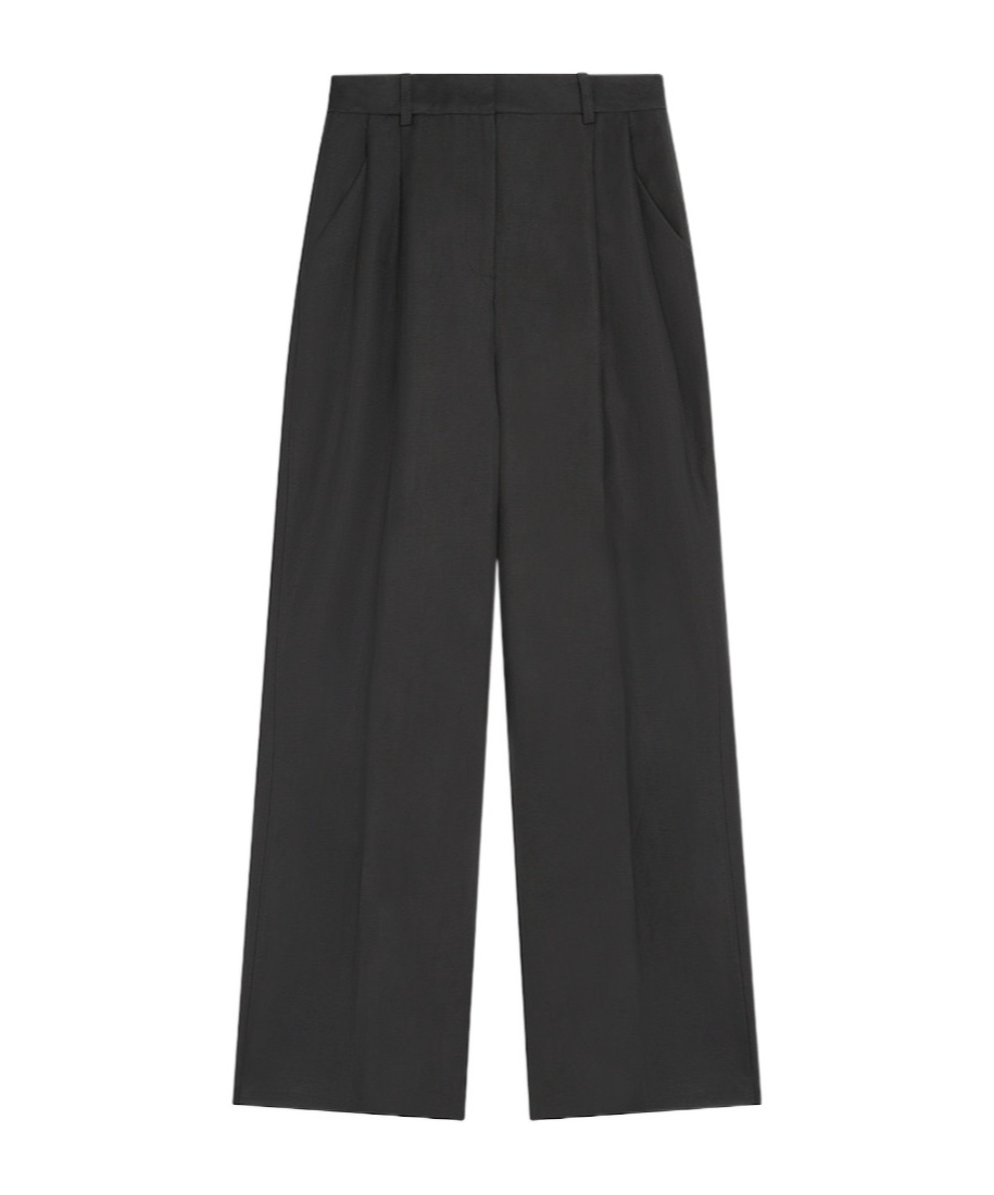 Loulou Studio Belt Ring Casual Pants In Black