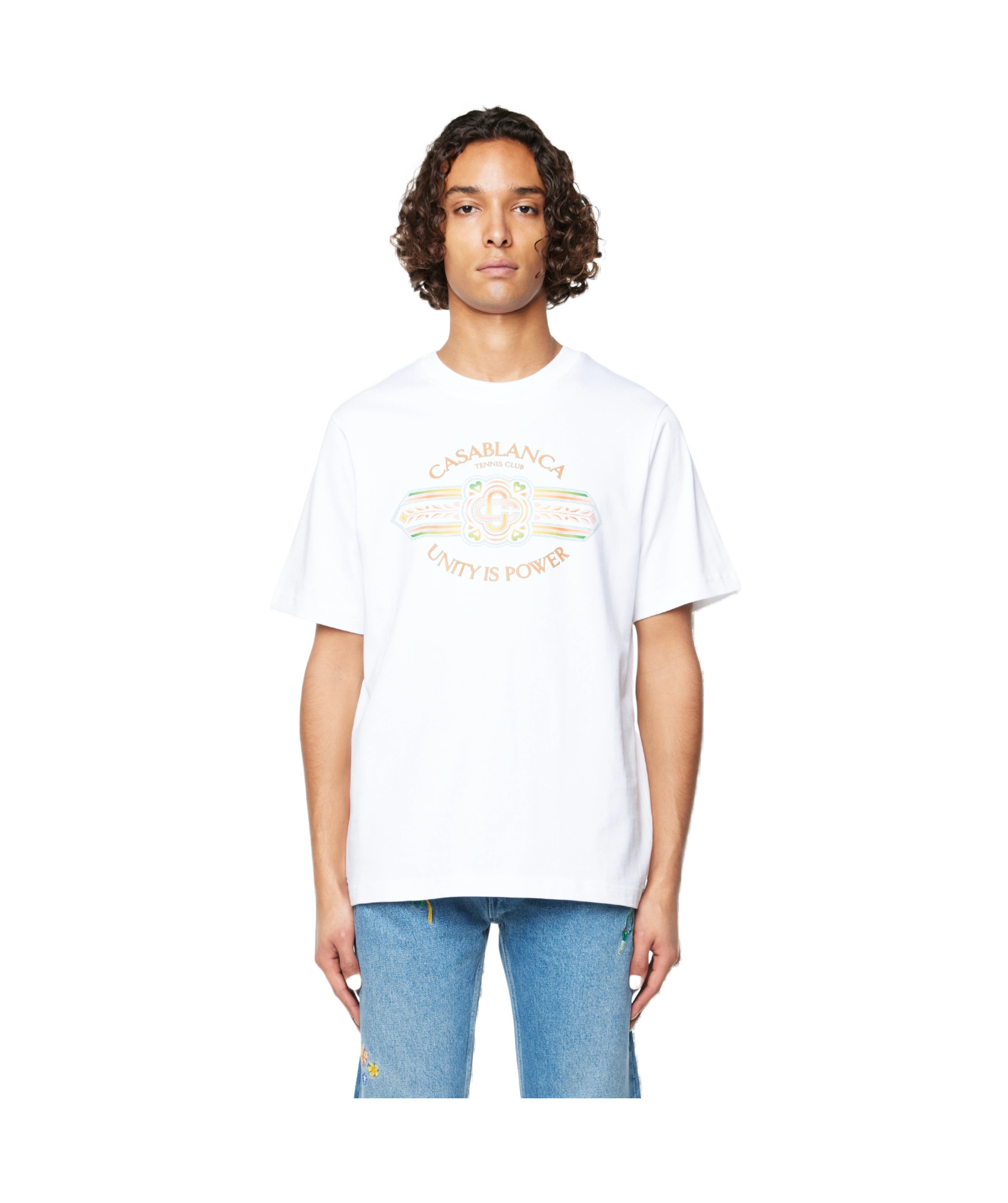 Casablanca Unity Is Power Graphic T-shirt In White In White