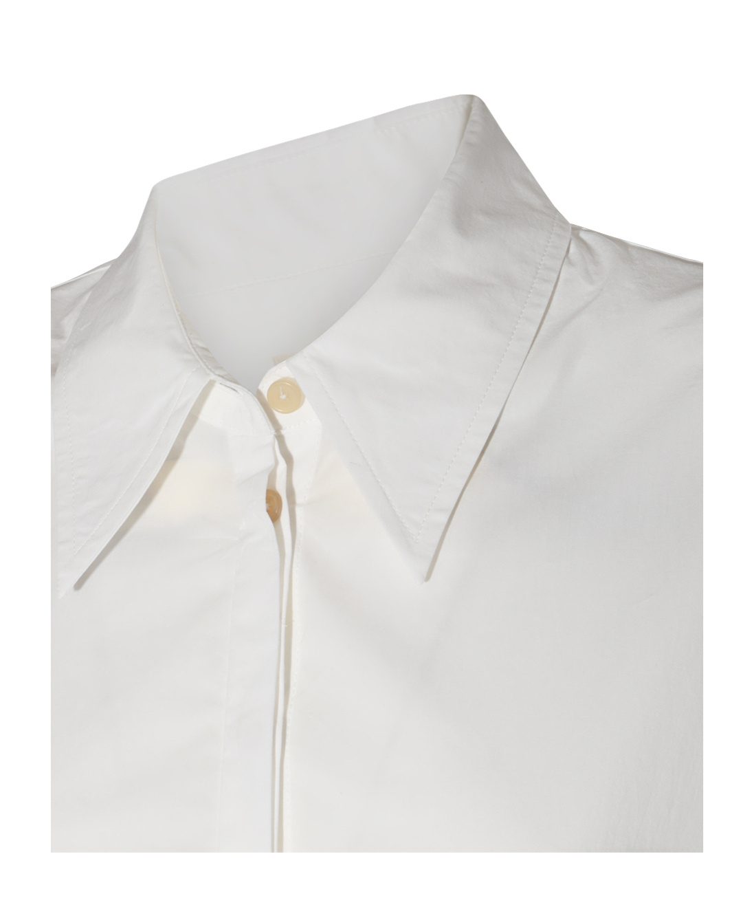 Khaite Pointed-collar Cotton Shirt In White