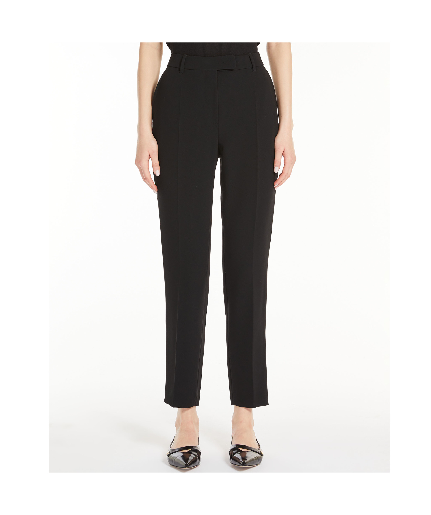 Max Mara Belt Ring Casual Pants In Black