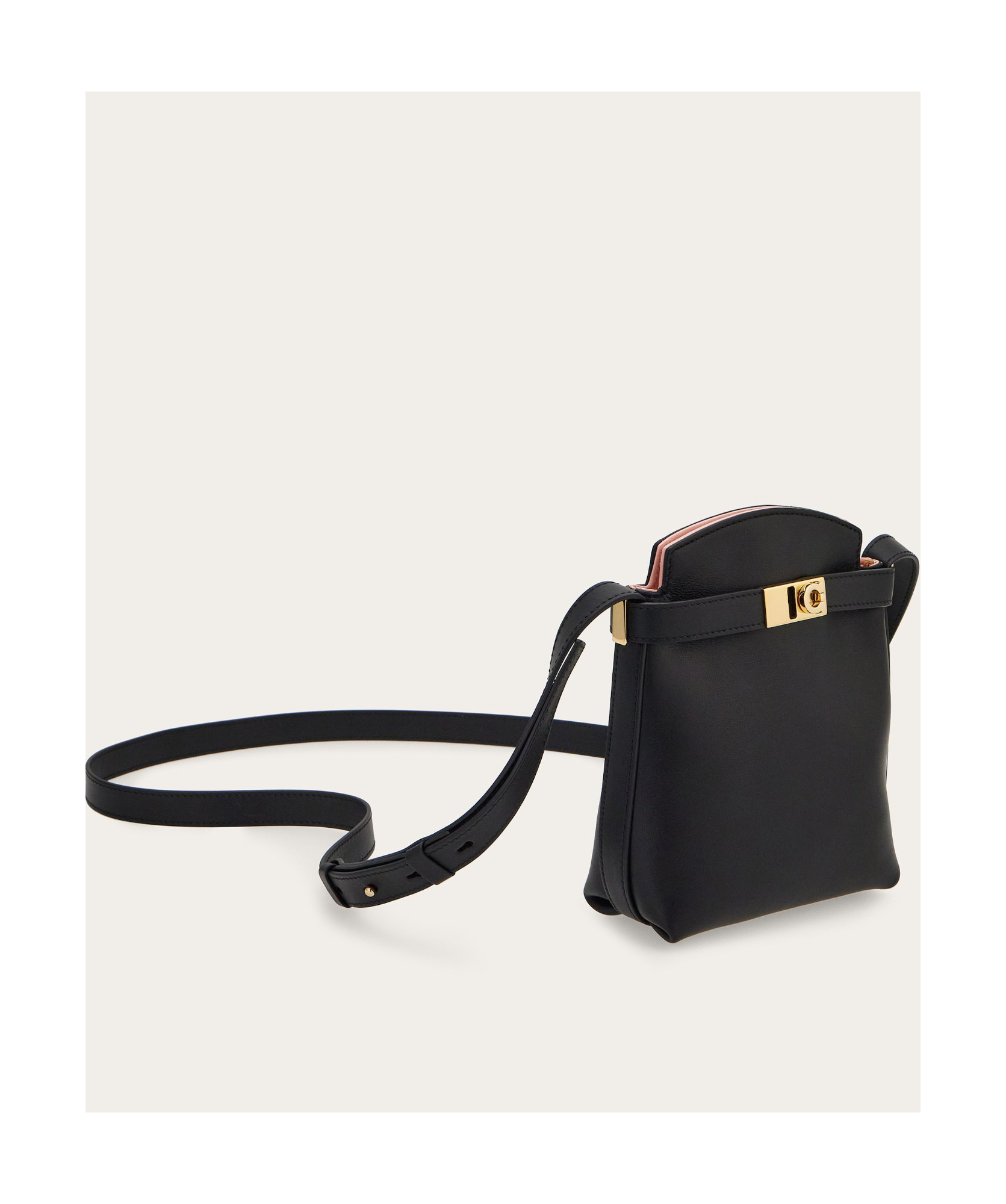 Ferragamo Buckle Shoulder Bag In Black