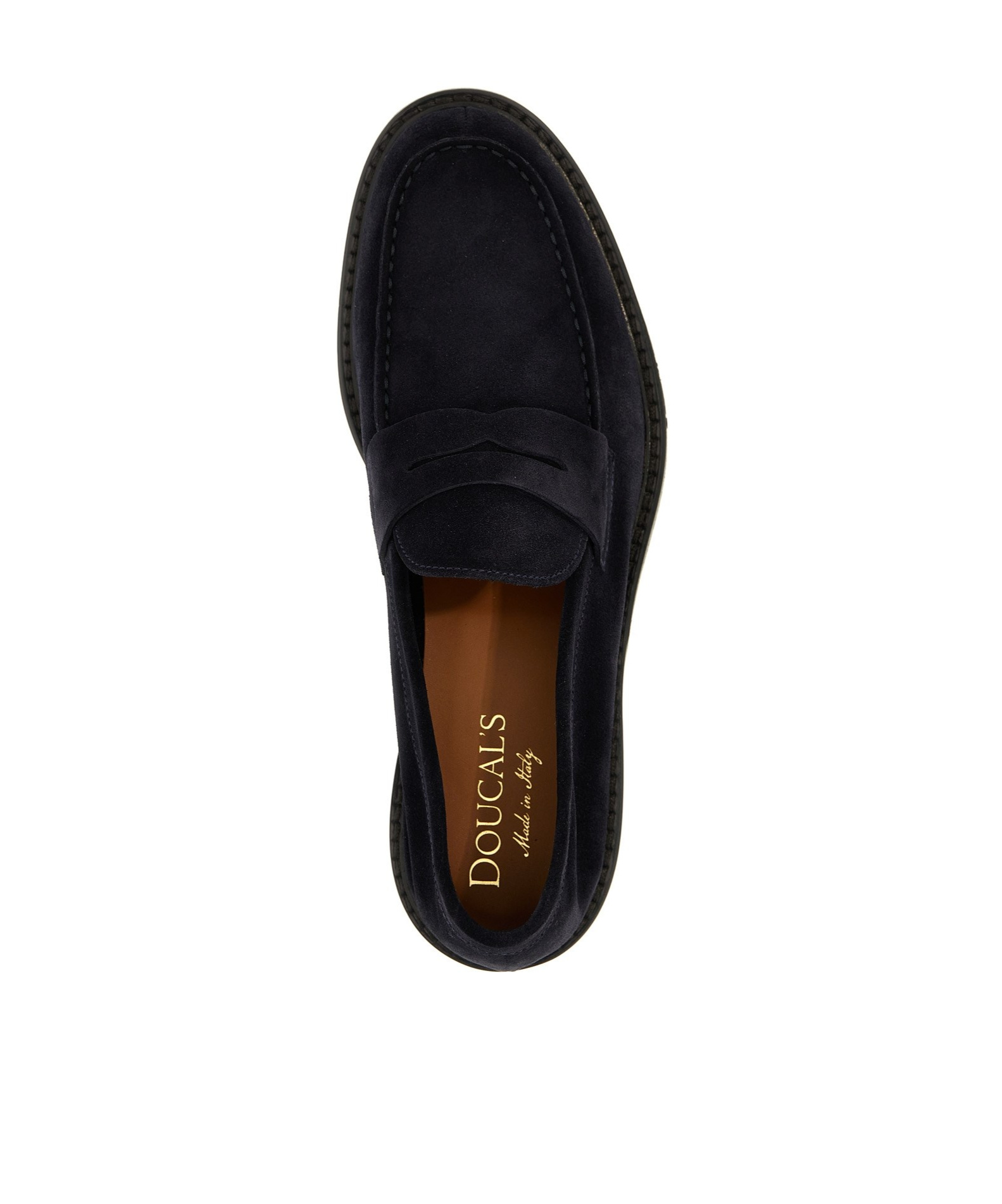 Doucal's Man Loafers Midnight Blue Size 10 Soft Leather In Black