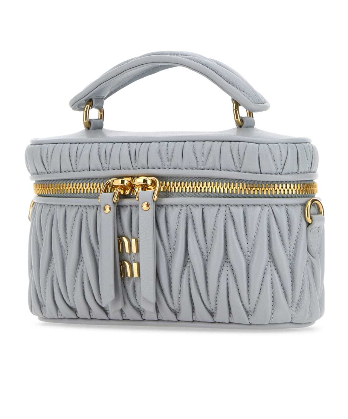 Miu Miu Zippered Shoulder Bag In Blue