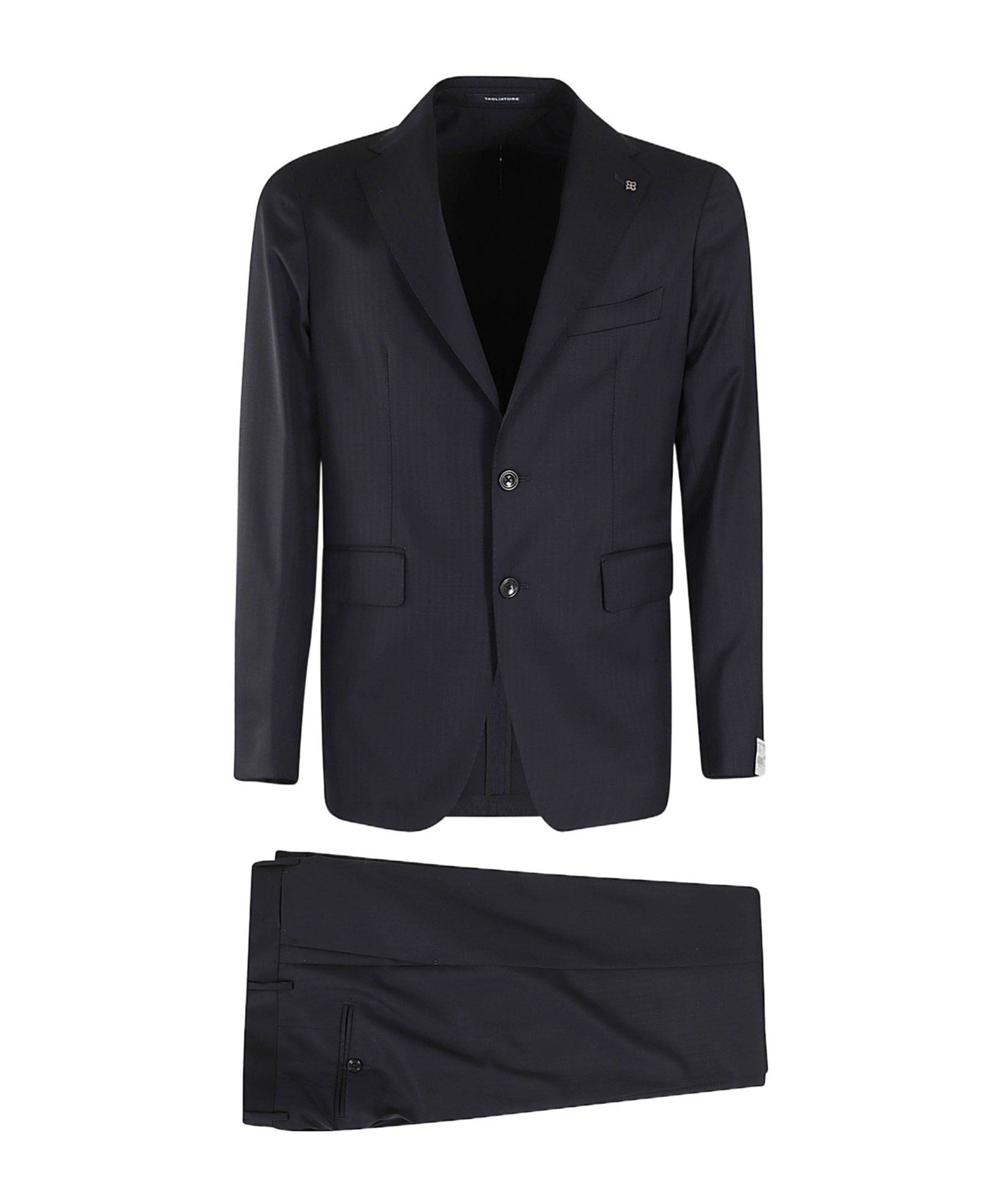 Shop Tagliatore Long-sleeved Suit In Black