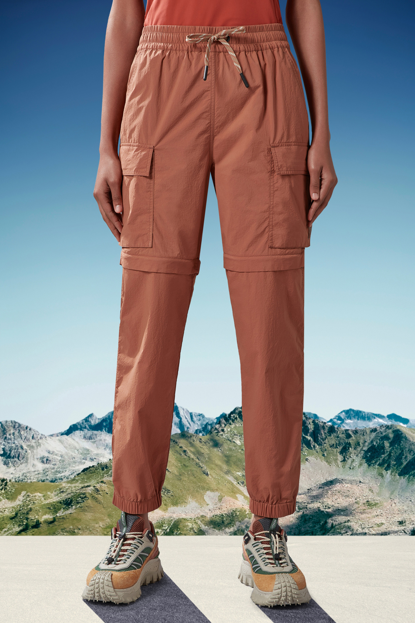 Moncler Grenoble Pocket Detailed Cargo Trousers In Brown