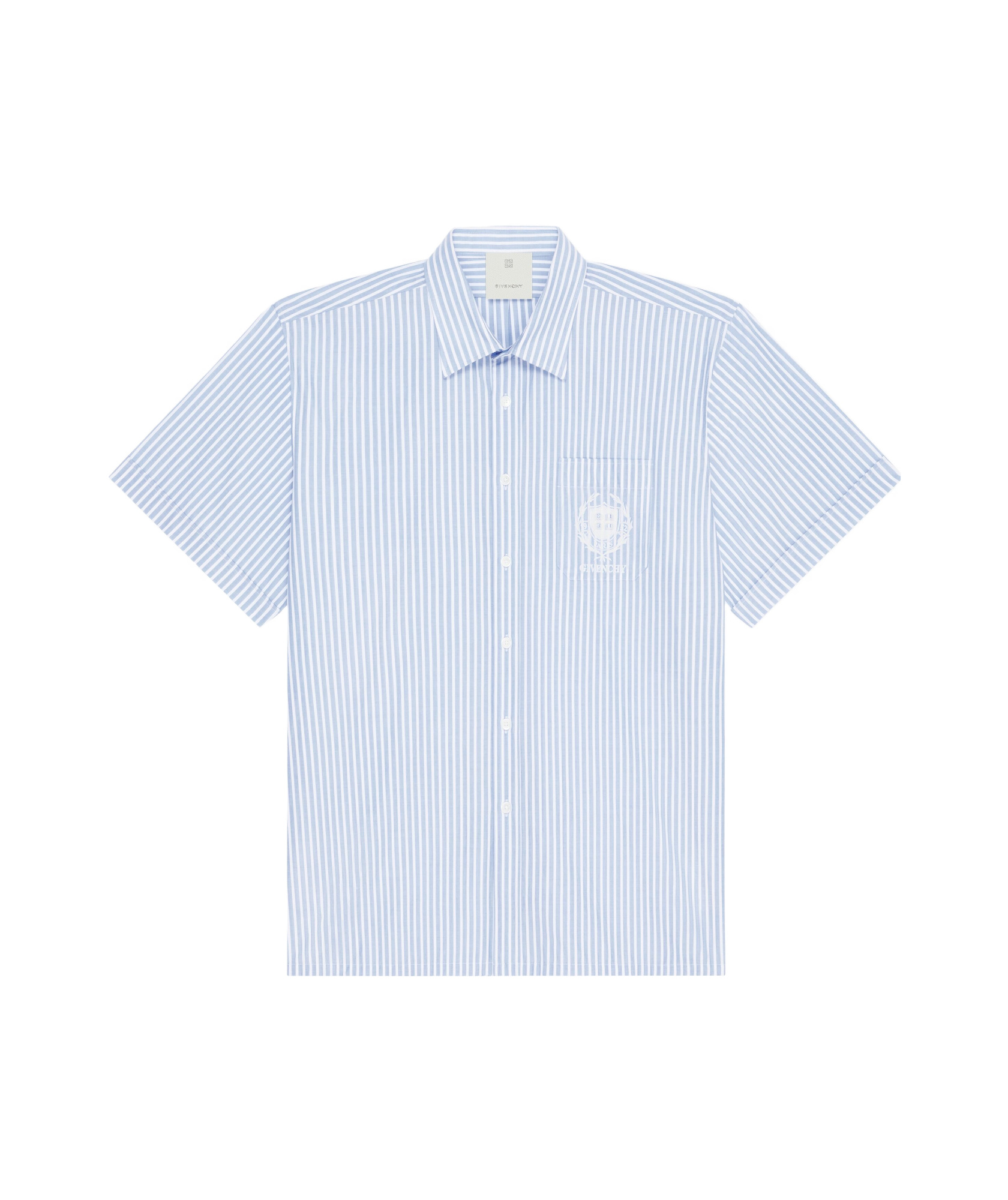 Givenchy Striped  Crest Shirt In Cotton In Blue