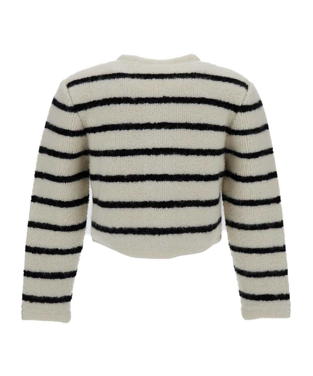 Celine Long-sleeved Knitted Jacket In Gray