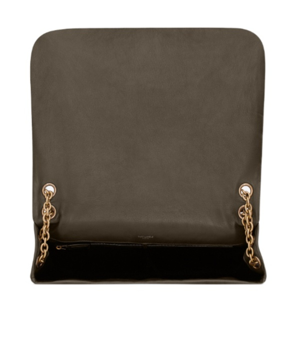 Saint Laurent Jamie Geometric-panelled Shoulder Bag In Brown