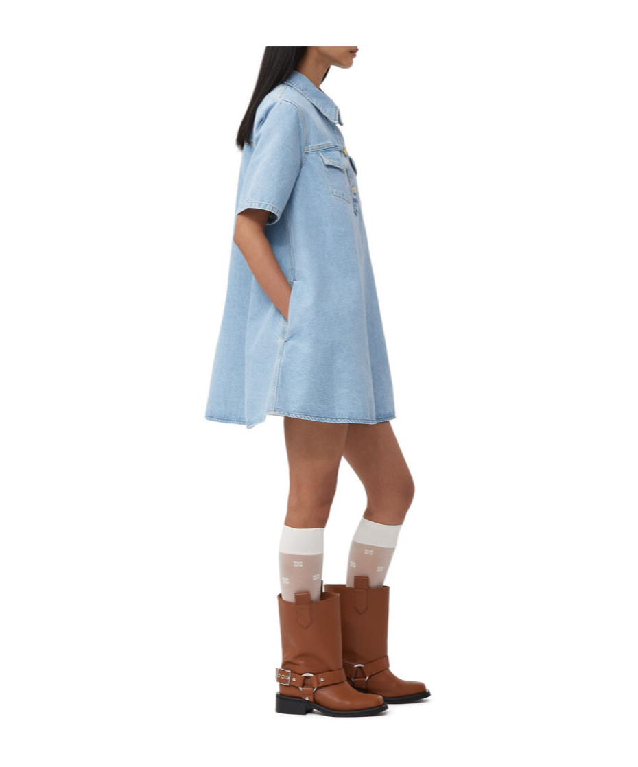 Ganni Stiefel Aus Einer Ledermischung Mit Schnalle In Brown