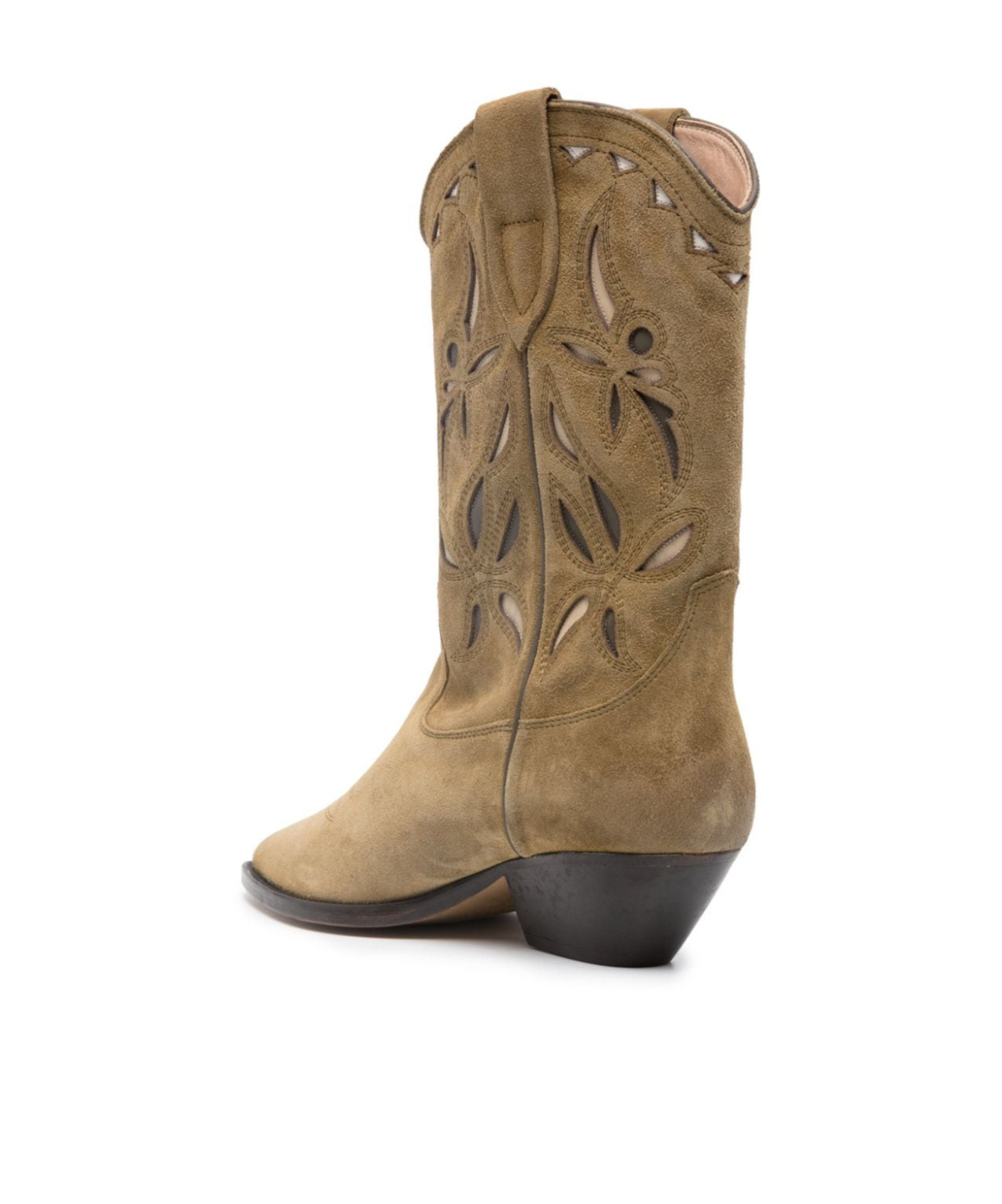 Isabel Marant Duerto Perforated Suede Western Boots In Brown