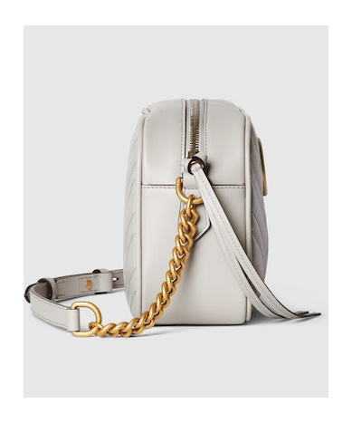 Gucci Gg Marmont Small Quilted-leather Cross-body Bag In White