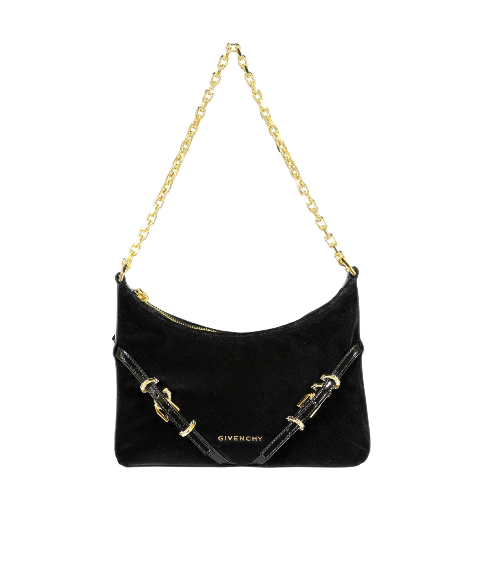 Givenchy Voyou Chain Leather Shoulder Bag In Black