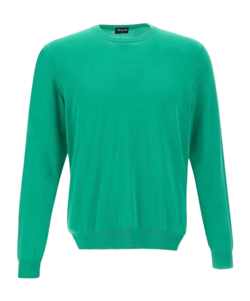 Drumohr Crew-neck Long-sleeve Jumper In Green