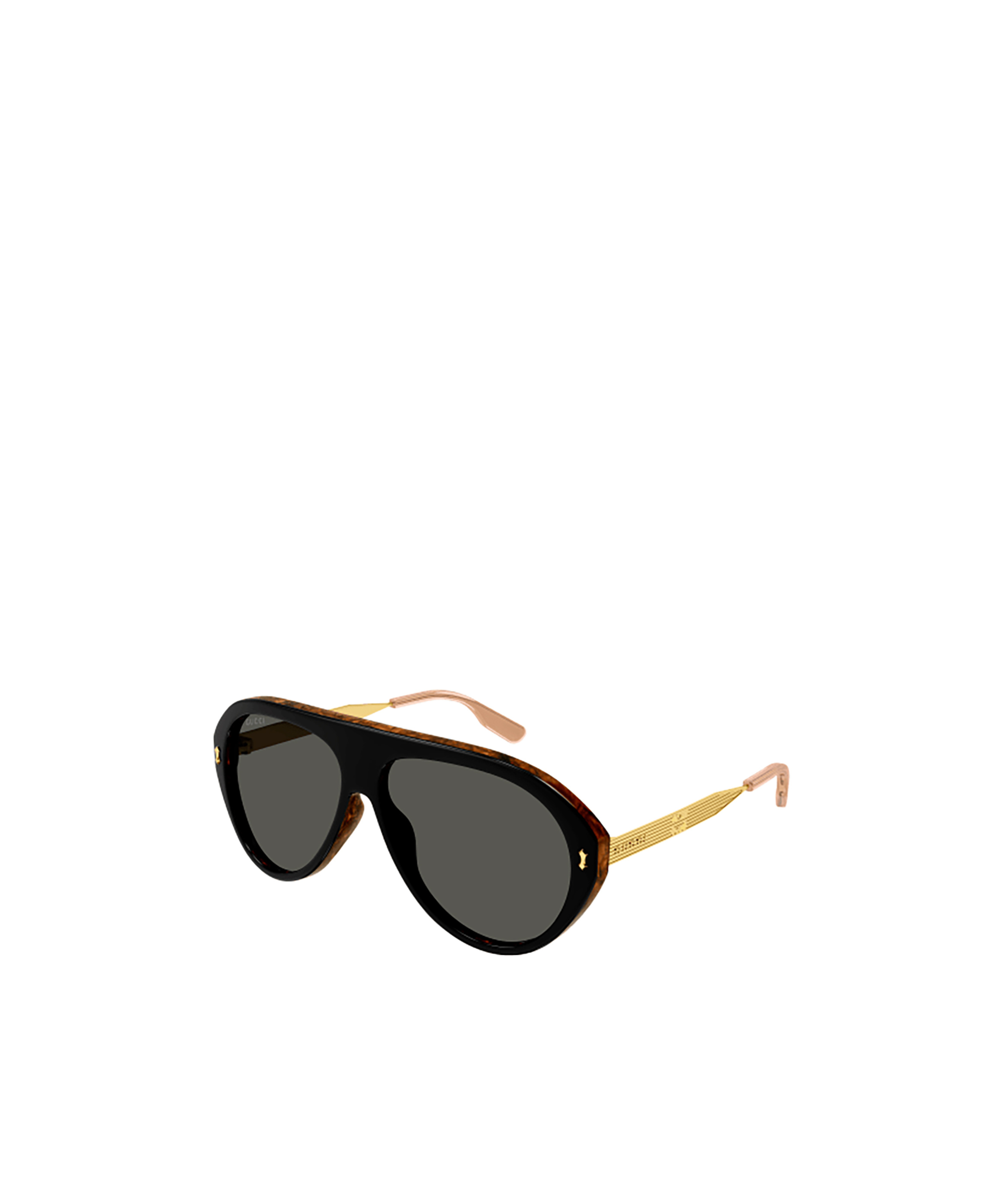 Gucci Black Navigator-frame Sunglasses In 001 Black Gold Grey