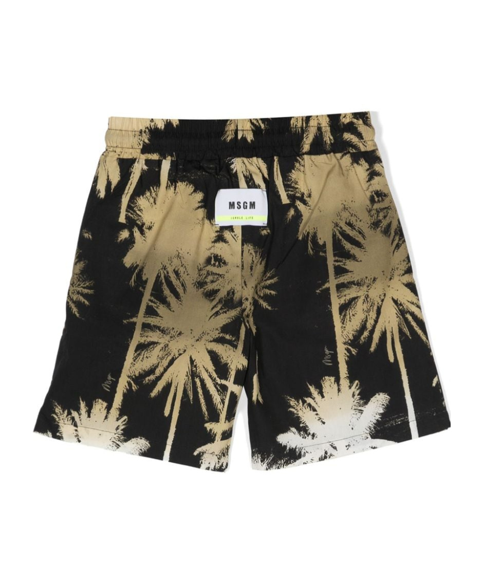 MSGM PALM TREE-PRINT BERMUDA SHORTS