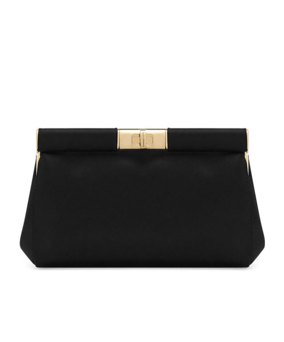 Dolce & Gabbana Marlene Small Satin Shoulder Bag In Black