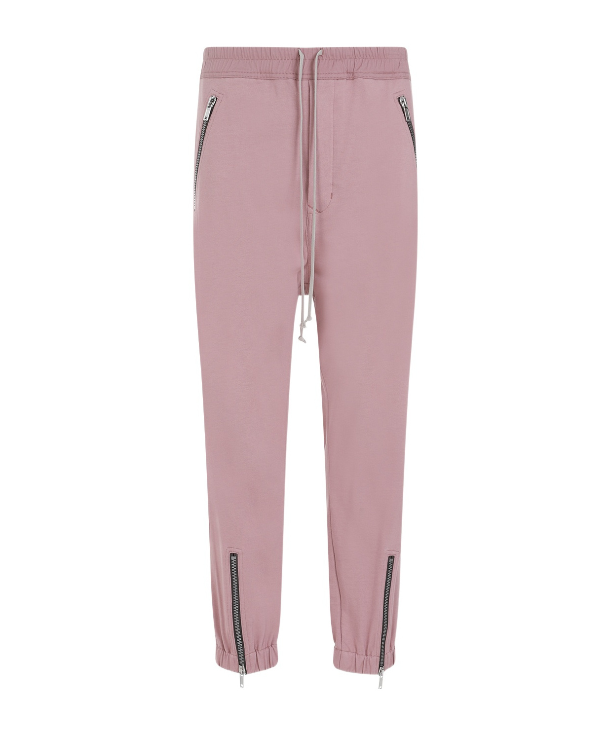 Rick Owens Pink Cotton Track Trousers For Men In Ss24 In Nude