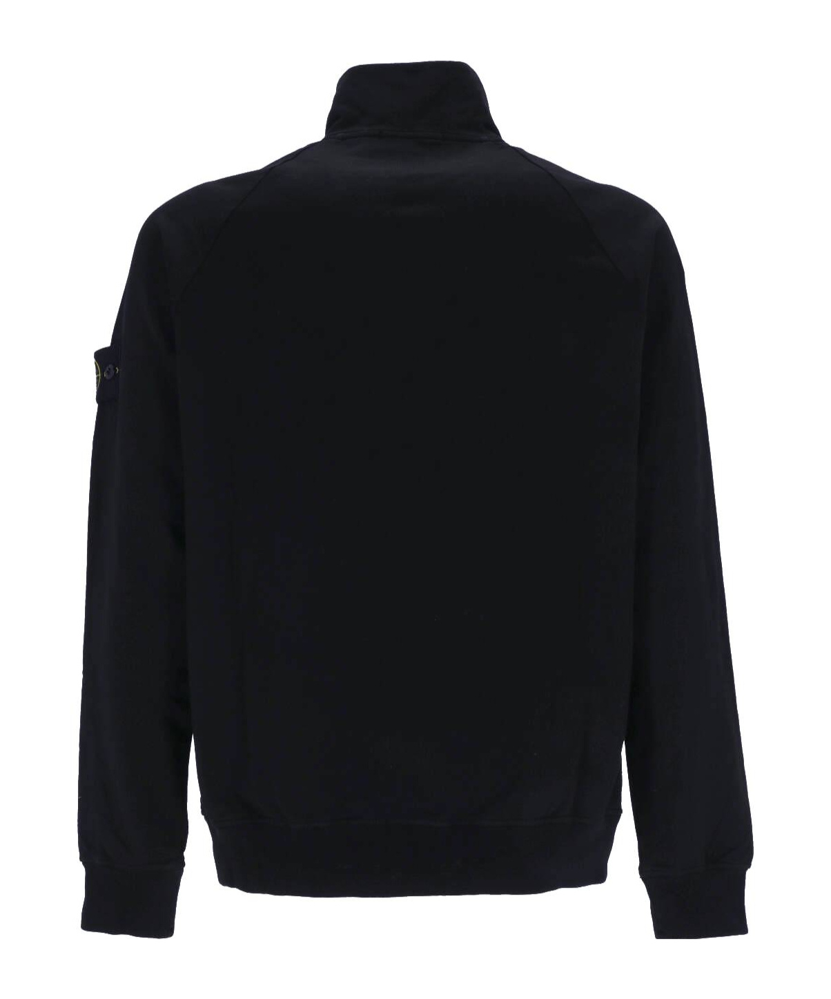 Stone Island Zip-up Jacket With Logo Patch In Blue