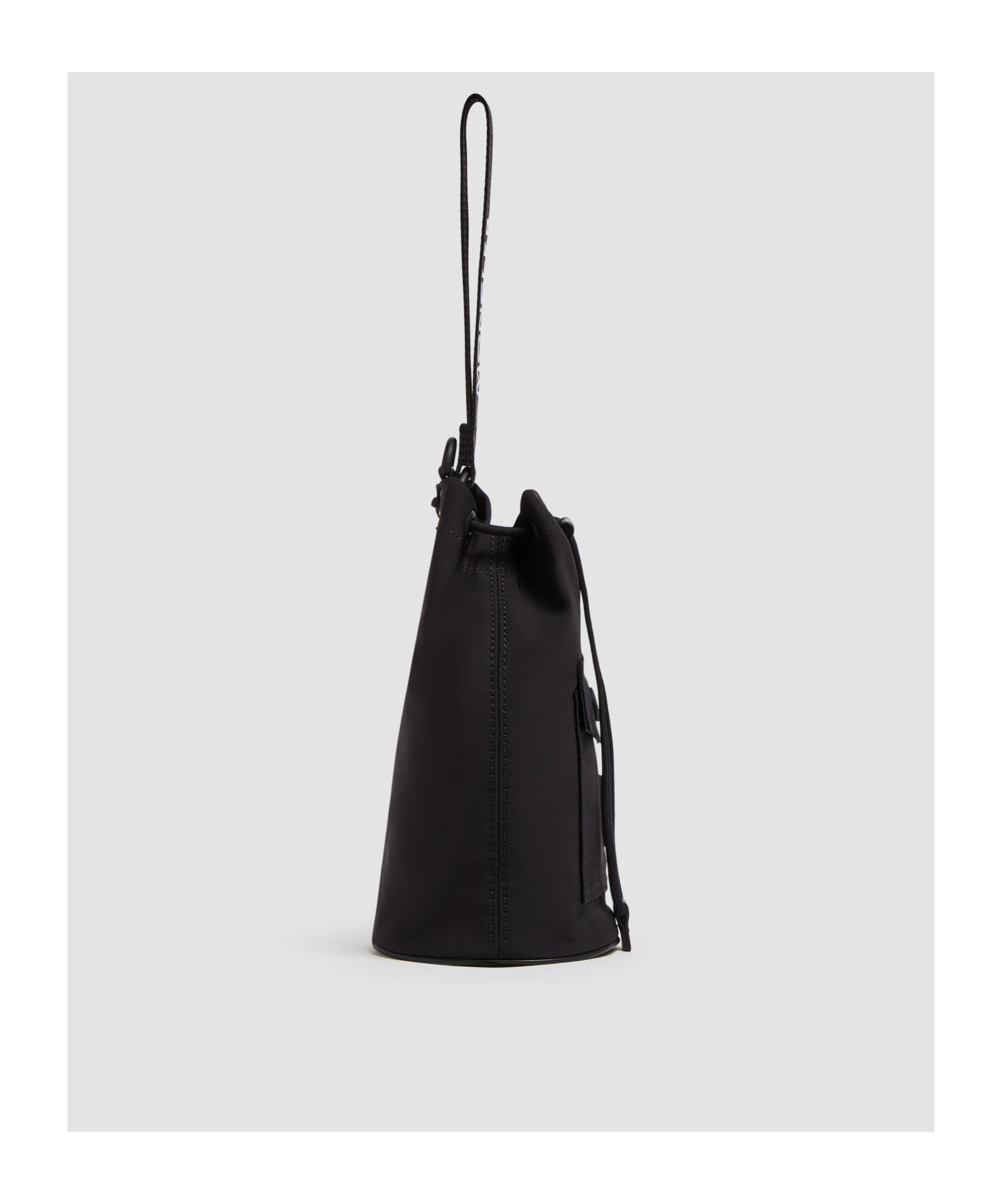 Moncler Mini Logo-patch Bucket Bag In Black