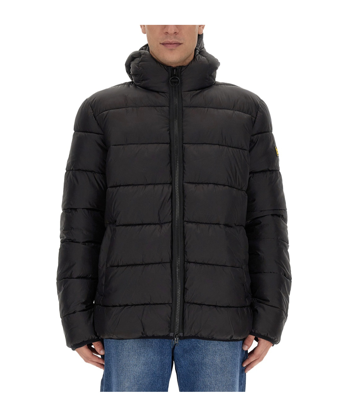 Shop Barbour Bobber Quilted Hooded Jacket In Black