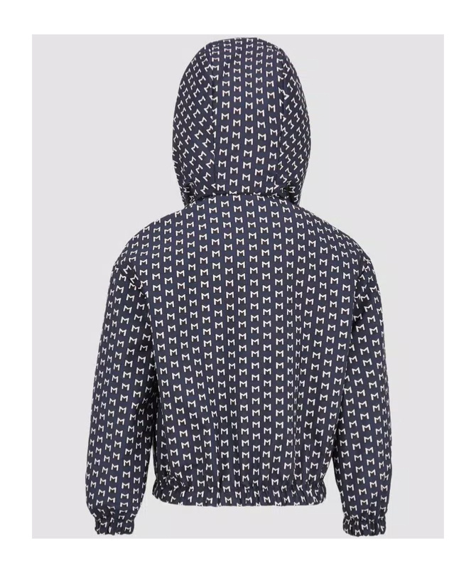 Moncler Monogram-print Hooded Jacket In Black