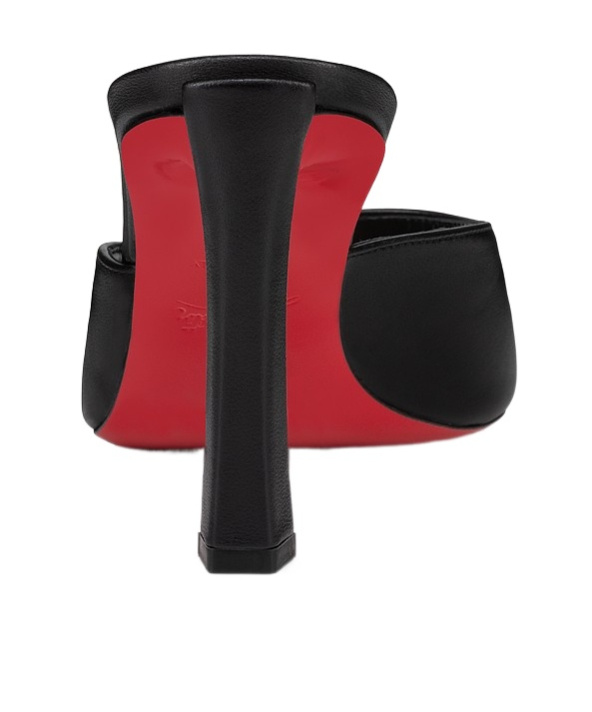 Christian Louboutin Condora Leather Red Sole Mule Sandals In Black