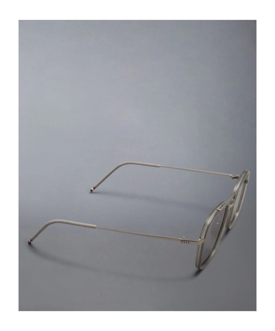 Thom Browne Rectangular Pilot Sunglasses In Black