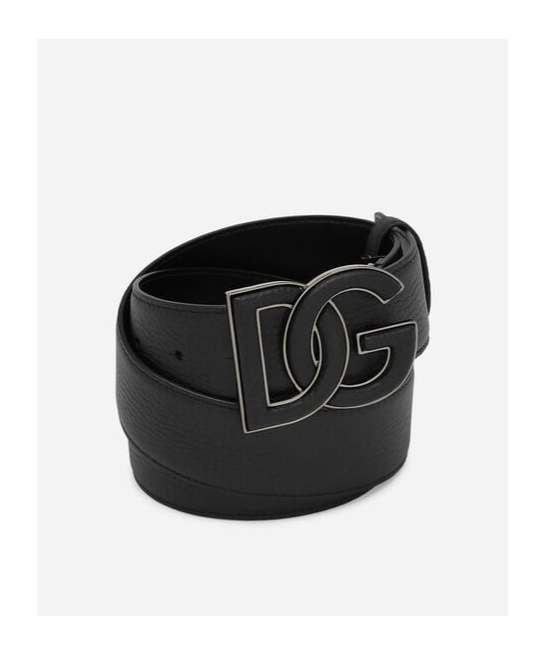 Dolce & Gabbana Black Logo Leather Belt In Black