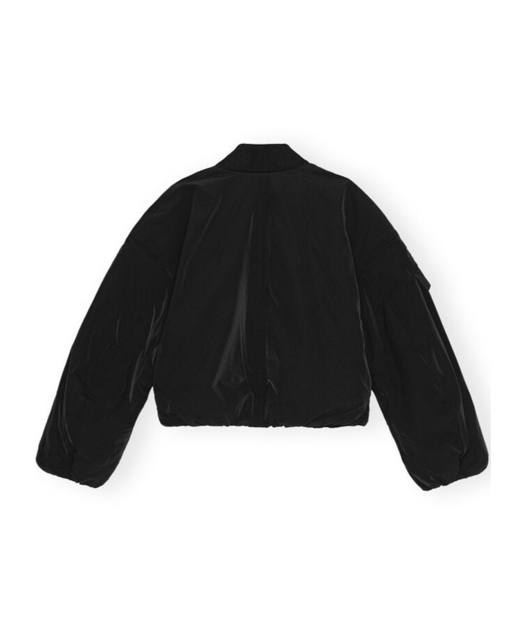 Ganni Women Overszied Short Bomber Jacket In Black