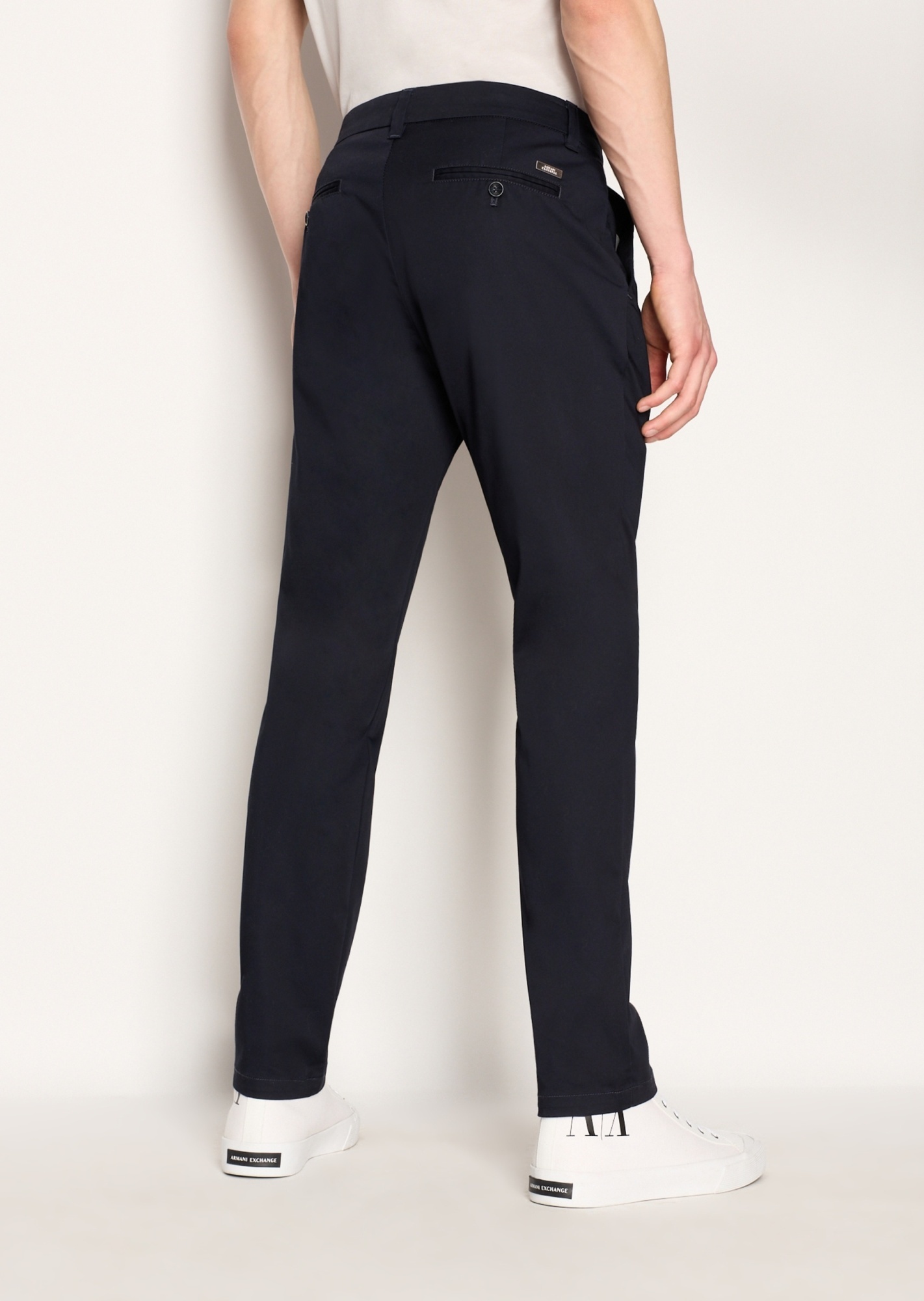 Armani Exchange Official Store Slim Fit Trousers In Ultra Stretch Twill In Black
