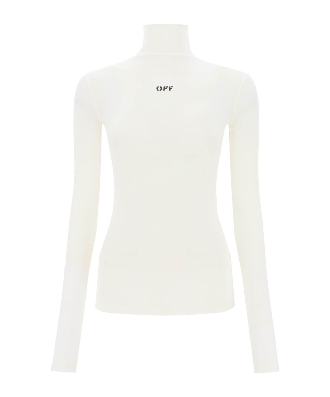 Off-white Off White Funnel Neck T Shirt With Off Logo In White