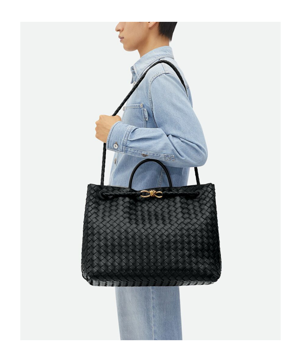 Bottega Veneta Andiamo Large Fondant-coloured Bag In Black