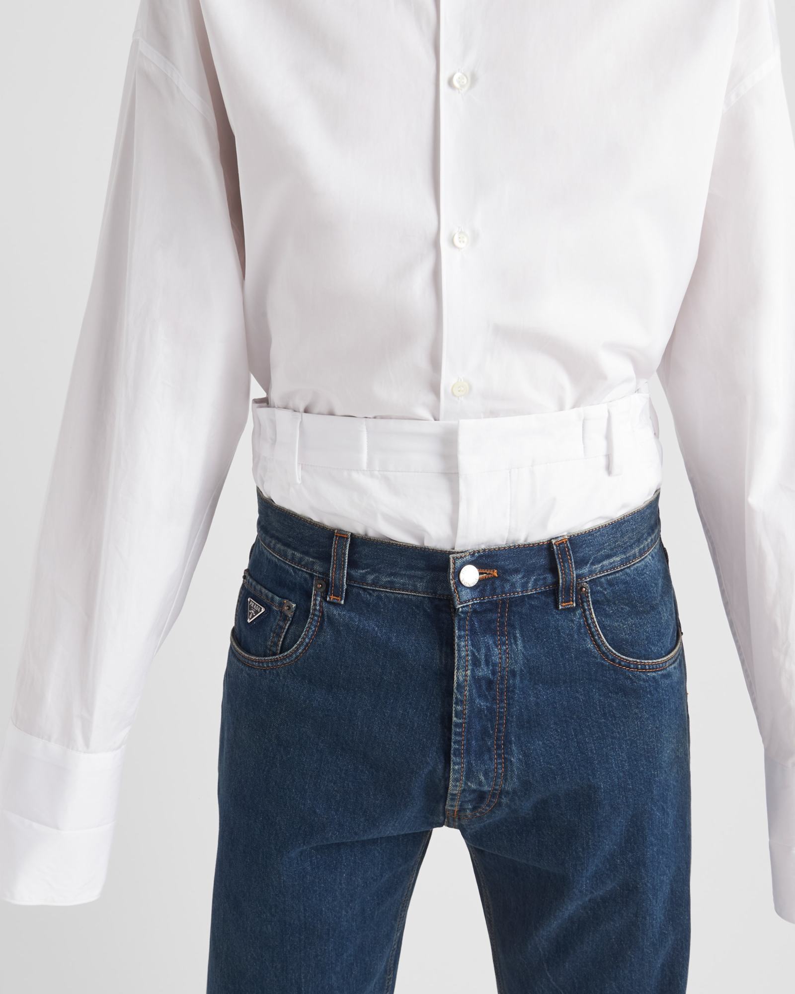 Prada Long-sleeve Cotton Shirt In White