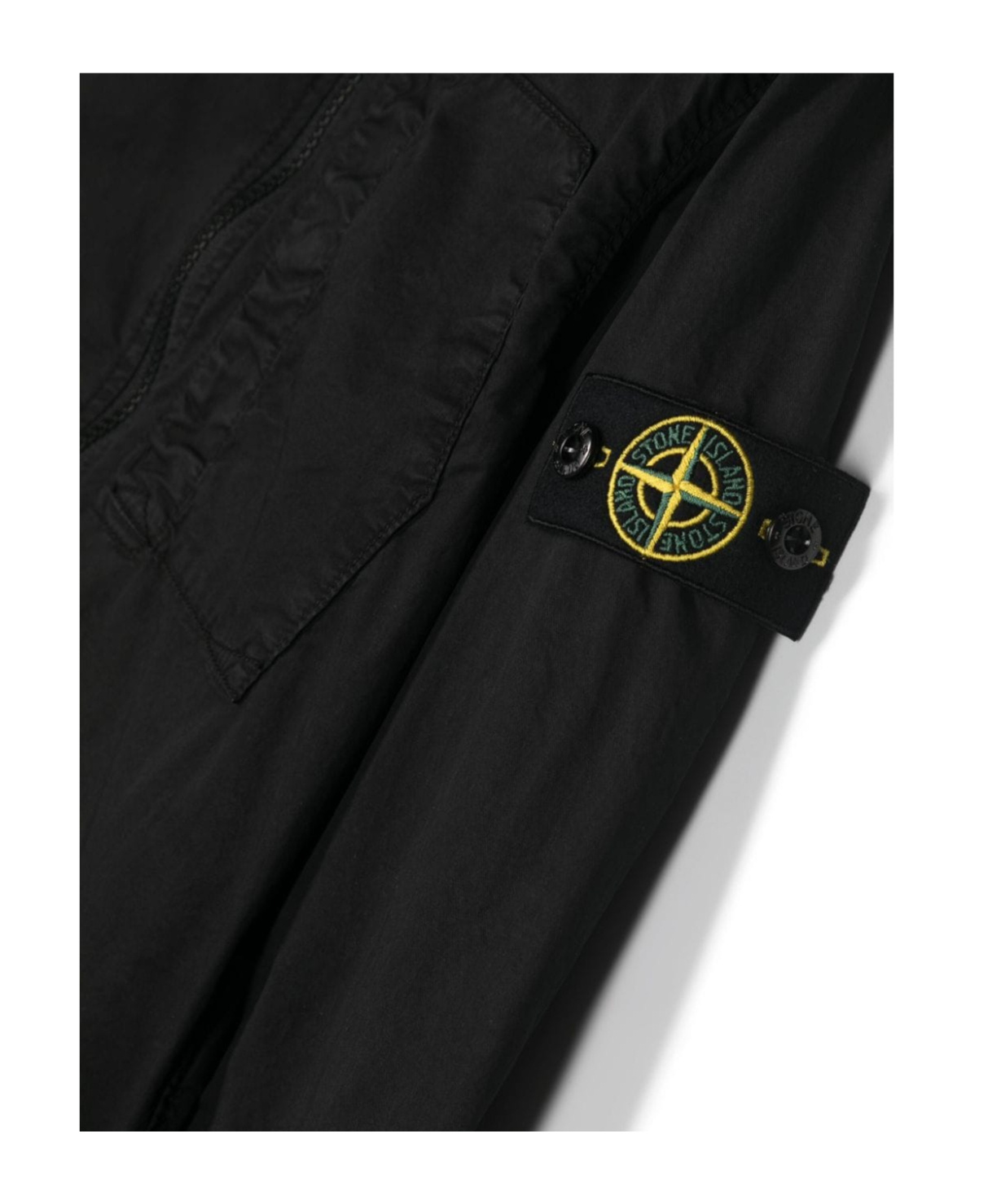 Stone Island Compass-badge Zip-up Jacket In Black
