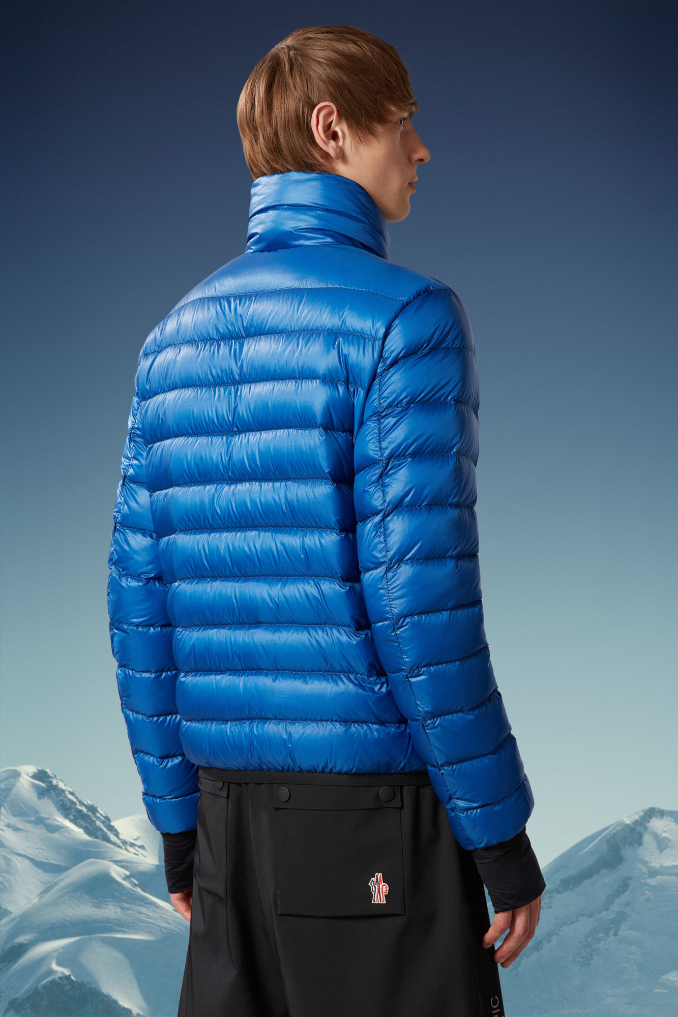 Shop Moncler Logo-patch Padded Jacket In Blue