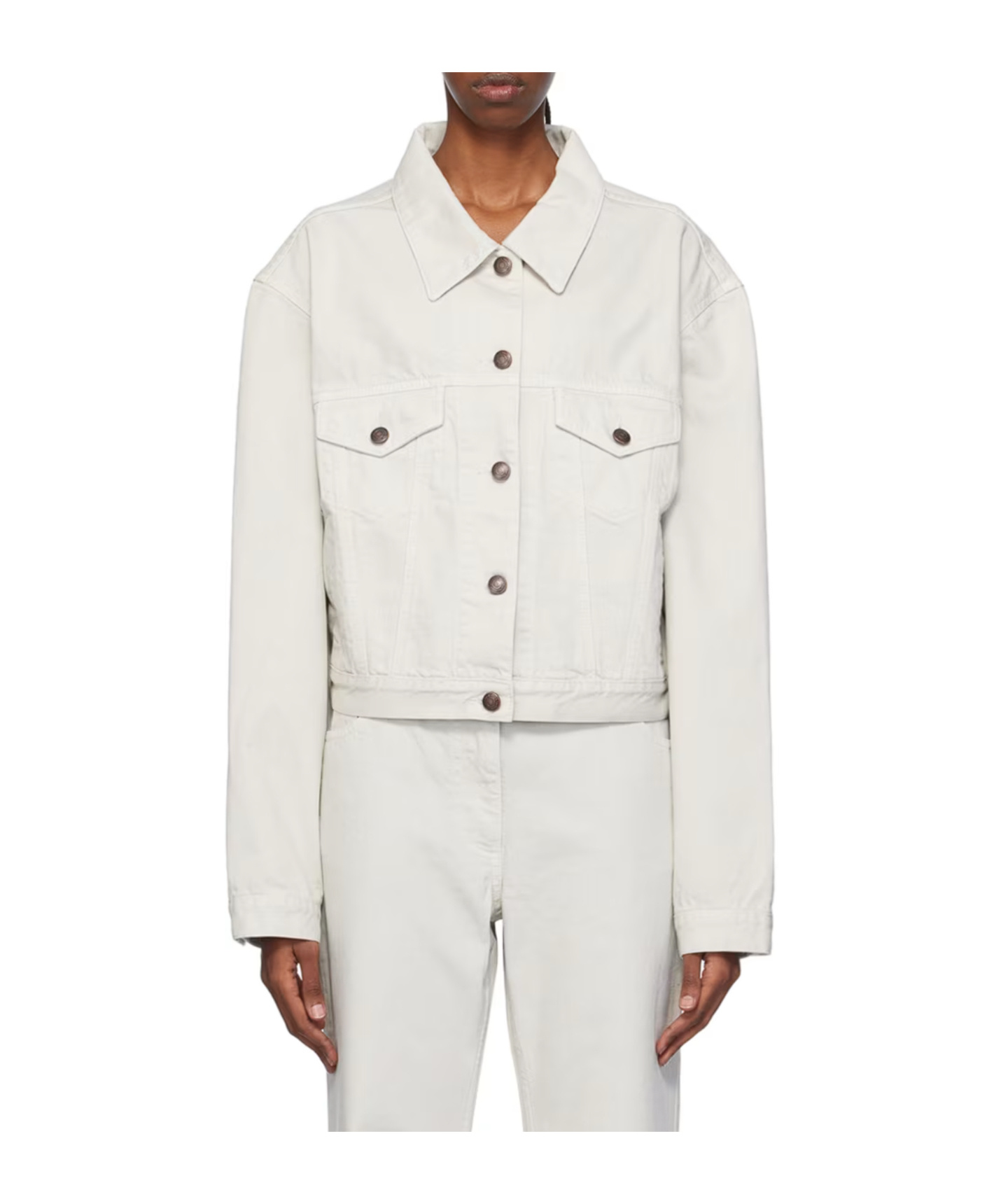 Magda Butrym Gray Classic Denim Jacket In White
