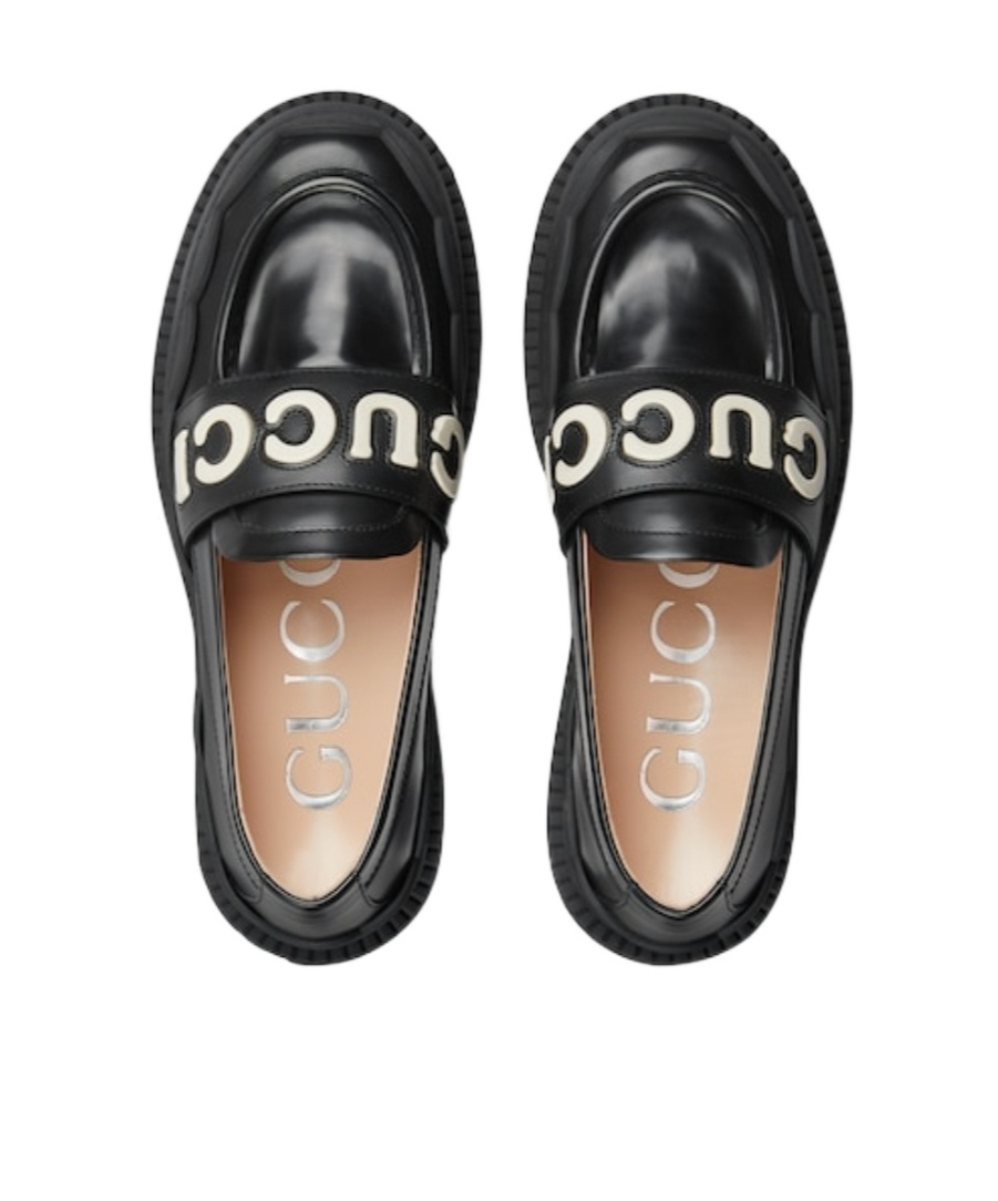 Gucci 60mm Logo-embossed Leather Loafers In Black
