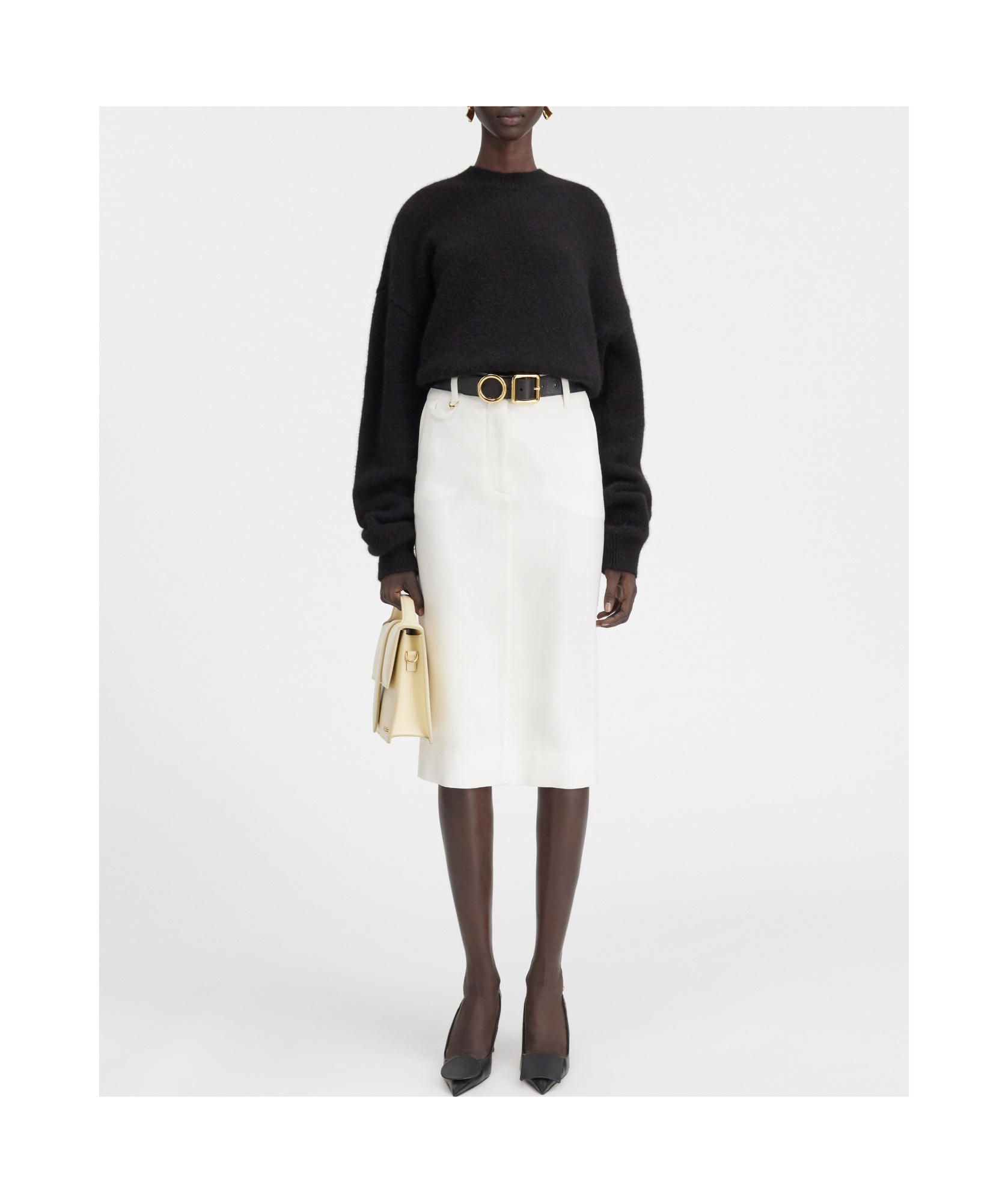 Jacquemus La Jupe Midi Bari Viscose Midi Skirt In White