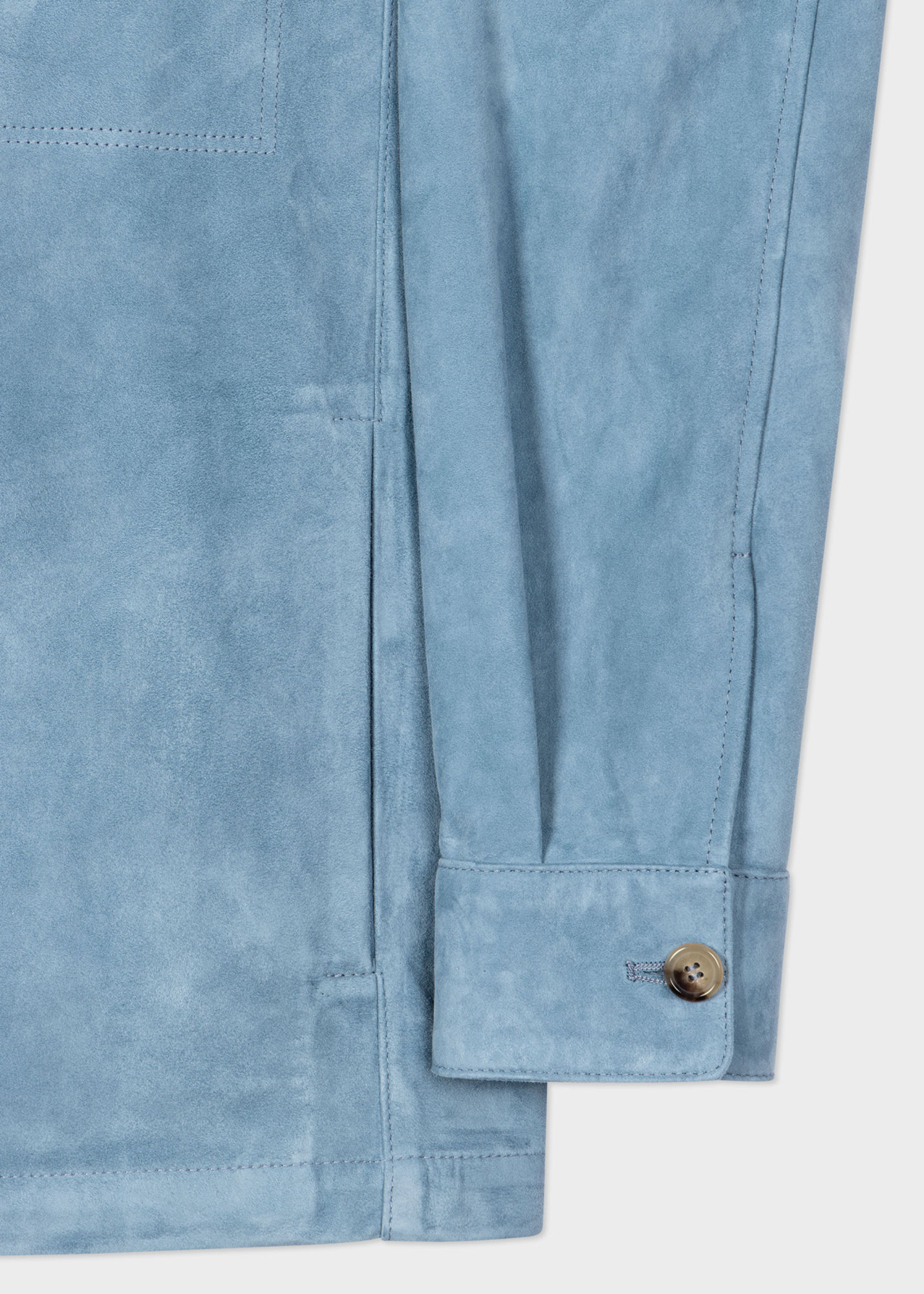 Shop Paul Smith Pleat Detailed Buttoned Overshirt In Blue