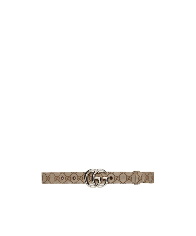 Gucci Gg Supreme Canvas Belt In Nude